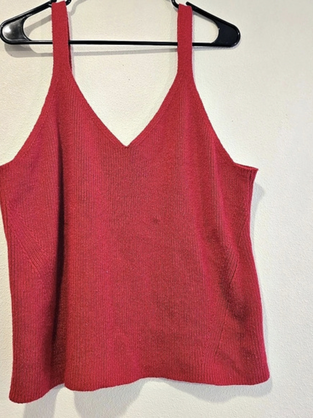 Old Navy V-Neck Rib-Knit Sweater Tank Top Red 2X